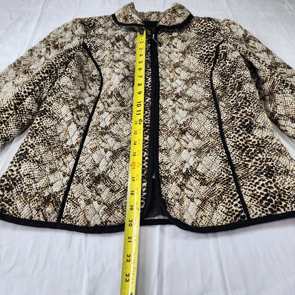 RQT Woman Black Beige Quilted Lightweight Boho Jacket Blazer Size M - Picture 10 of 12